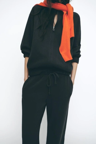 Charcoal | 3199/154/822 - Zara Брюки прямого кроя из мягкой ткани