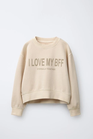 Купить Zara Комплект: толстовка и брюки WIDE LEG с текстом