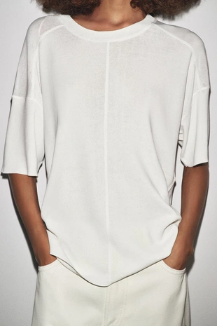 Однотонный топ оверсайз