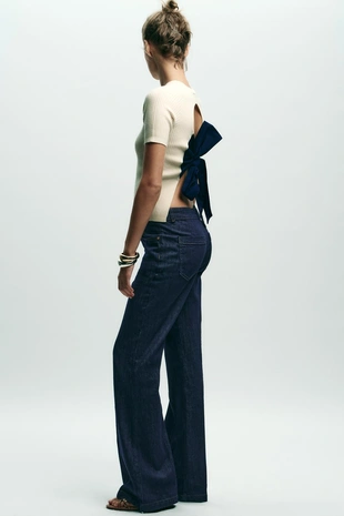 Топ в рубчик с бантом- Заказать в России