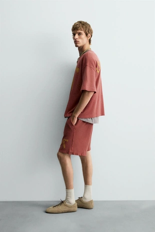 Шорты VARSITY из ткани с открытой структурой- Заказать в России