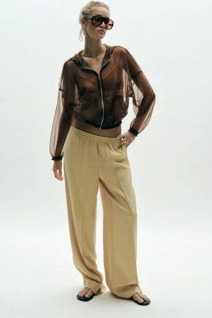 Куртка с капюшоном и органзой- Заказать в России