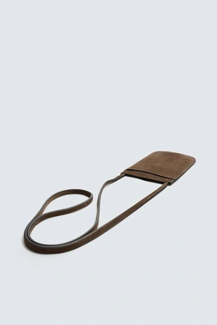 Купить Zara Кожаная сумка с плечевым ремнем