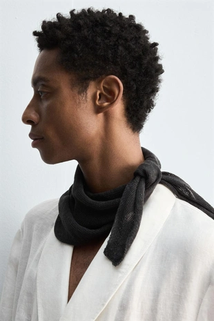 Вязаная бандана из 100% льна- Заказать в России