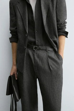 Брюки костюмные из 100% льна- Заказать в России