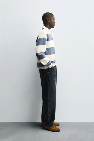 Толстовка-поло с контрастным воротником- Заказать в России