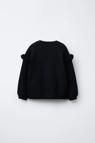 Трикотажный джемпер с вышивкой в виде цветов- Заказать в России