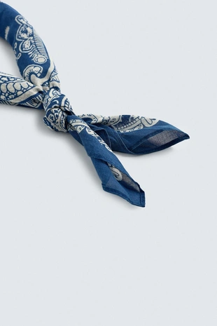 Blue / Indigo | 3920/751/200 - Zara Бандана с принтом пейсли