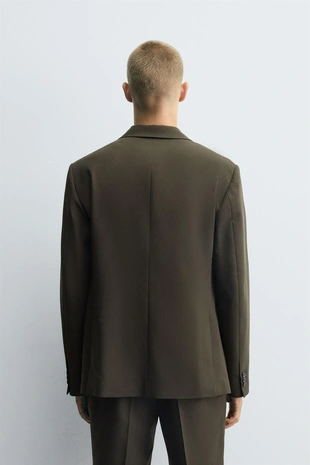 Khaki | 4425/254/505 - Zara Костюмный блейзер SLIM FIT