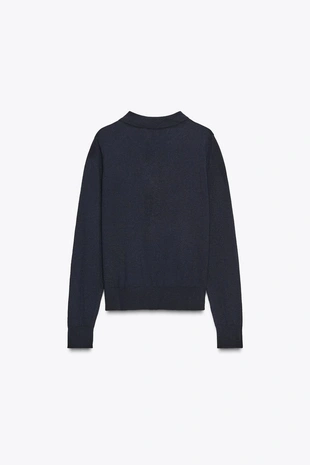 Однотонный трикотажный свитер поло- Заказать в России