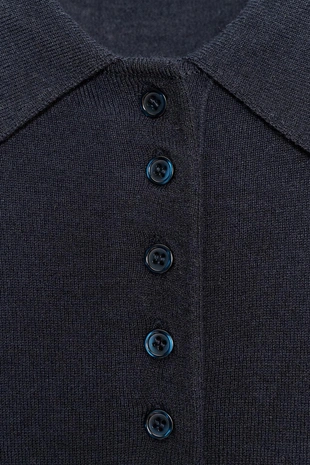 Однотонный трикотажный свитер поло- Заказать в России