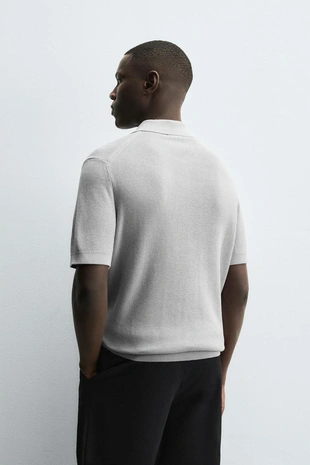 Grey | 3284/325/802 - Zara Поло из жемчужного трикотажа