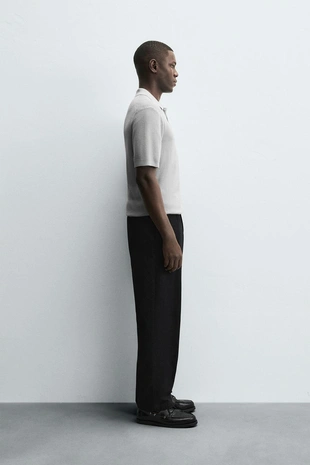 Поло из жемчужного трикотажа