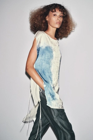 Топ асимметричного кроя с принтом LIMITED EDITION- Заказать в России