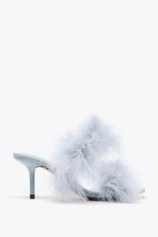 Купить Zara Босоножки на каблуке с перьями