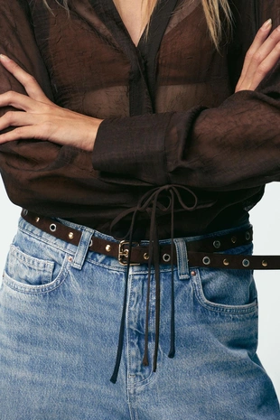 Джинсы Z1975 WIDE LEG CROPPED с высокой посадкой и поясом- Заказать в России