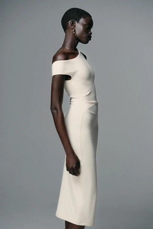 Платье миди со сборками