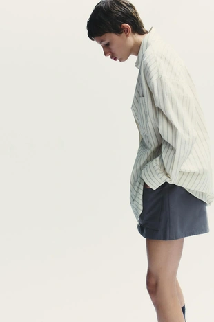 Рубашка оверсайз с галстуком- Заказать в России