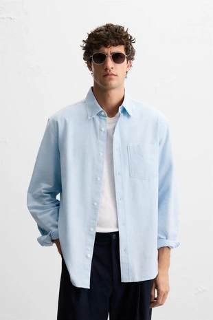 Рубашка оксфорд с текстурой