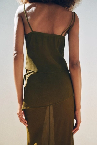 Юбка-парео из полупрозрачной ткани- Заказать в России