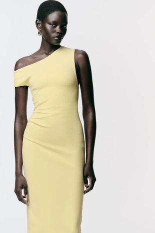 Платье миди со сборками