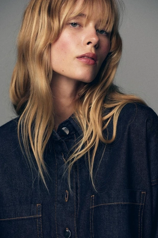 Короткая джинсовая рубашка Z1975- Заказать в России