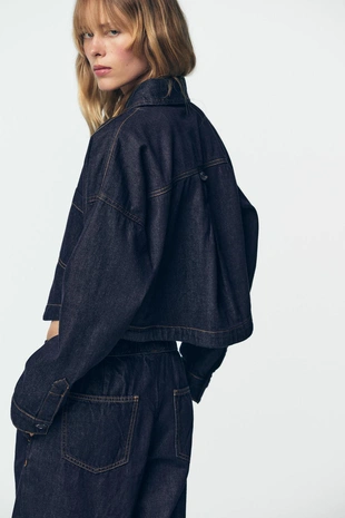 Короткая джинсовая рубашка Z1975- Заказать в России