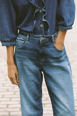 Джинсы Z.07 RELAXED FIT с высокой посадкой и отворотами- Заказать в России