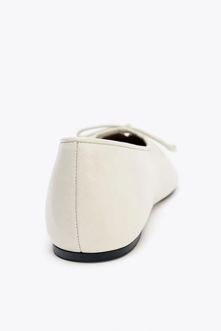 Балетки из мягкой кожи с бантом- Заказать в России