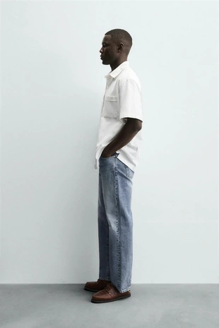 Рубашка из хлопка и льна- Заказать в России