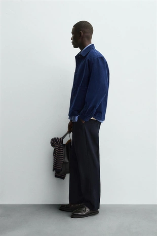 Куртка-рубашка структурного кроя с карманами- Заказать в России