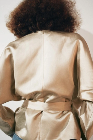 Блуза с запахом и завязками из льна ZW COLLECTION- Заказать в России