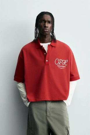 Поло с вышивкой текстом- Заказать в России