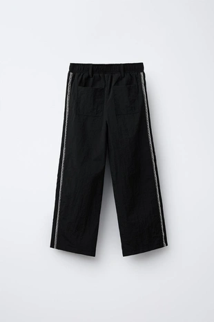 Прямые брюки из нейлона с контрастной отделкой- Заказать в России