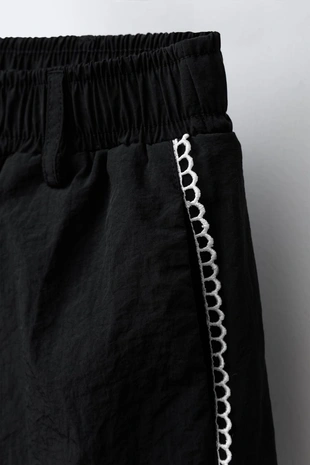 Прямые брюки из нейлона с контрастной отделкой- Заказать в России