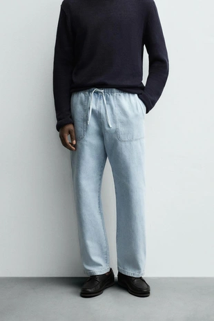 Легкие джинсы-джоггеры- Заказать в России