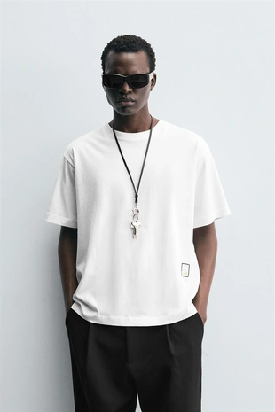 Купить Zara Футболка с контрастными нашивками