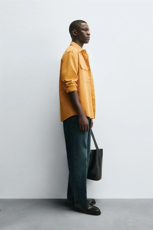 Рубашка из лиоцелла и хлопка с карманами- Заказать в России