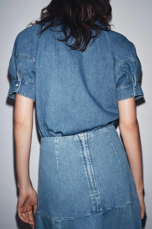 Mid-blue | 9863/240/427 - Zara Джинсовая юбка-миди ZW COLLECTION