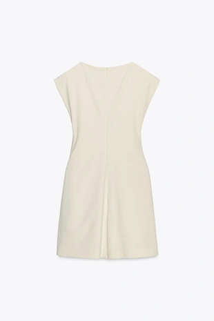 Короткое платье из ткани со сборками- Заказать в России