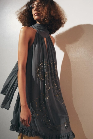 Платье-халтер с вышивкой ZW COLLECTION- Заказать в России