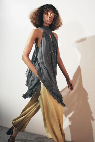 Платье-халтер с вышивкой ZW COLLECTION- Заказать в России