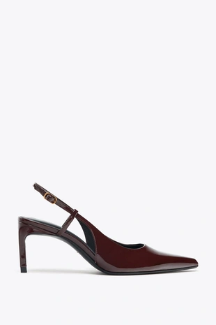 Лакированные туфли-мюли на каблуке- Заказать в России