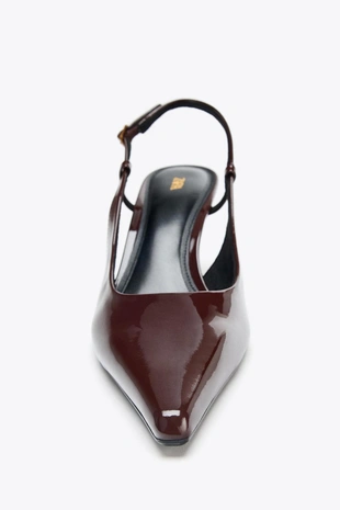 Лакированные туфли-мюли на каблуке- Заказать в России