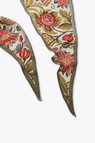 Бандана с цветочным принтом и кружевом- Заказать в России