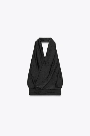 Топ-халтер из жаккардовой ткани с цветочным рисунком — ZW COLLECTION- Заказать в России