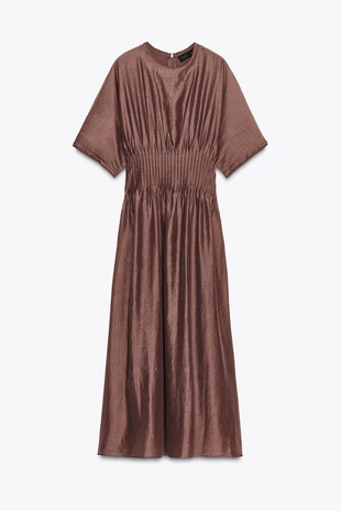 Трикотажное платье с плиссированной талией- Заказать в России