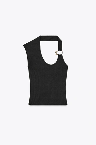 RIBBED TOP WITH METAL DETAIL- Заказать в России