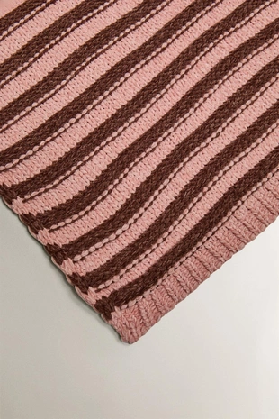 Детский плед в полоску из шениля- Заказать в России