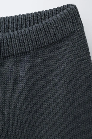 Трикотажные брюки-кюлоты с вышивкой в виде цветов- Заказать в России